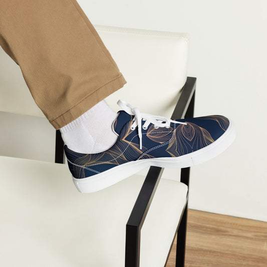 Men’s lace-up canvas shoes Blue/Lines