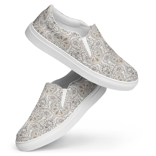 Women’s slip-on canvas shoes Gray Paisley