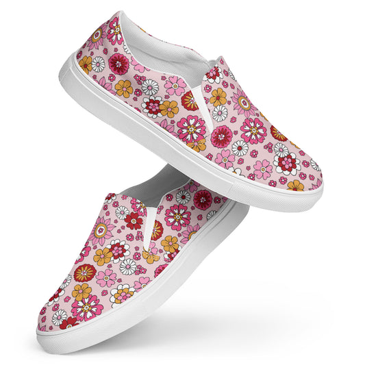 Women’s slip-on canvas shoes Pink Garden