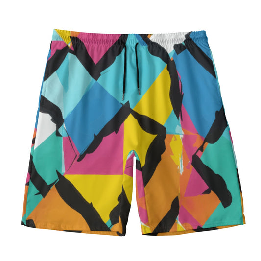 Men‘s Beach Shorts With Lining Multicolored