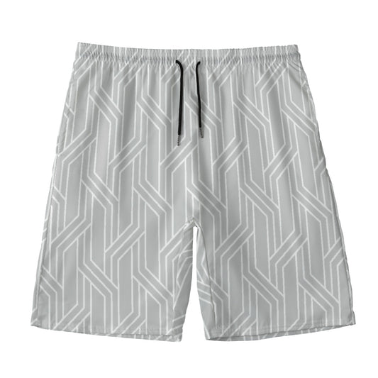 Men‘s Beach Shorts With Lining Gray Lines