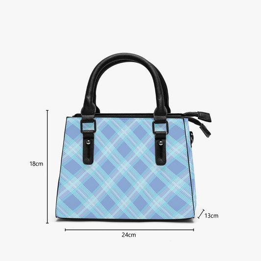 Multifunctional Handbag Blue Teal Plaid