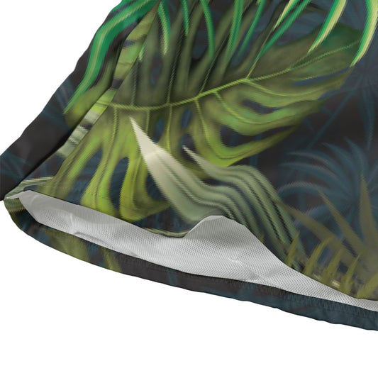 Men‘s Beach Shorts With Lining Green Palm Fronds
