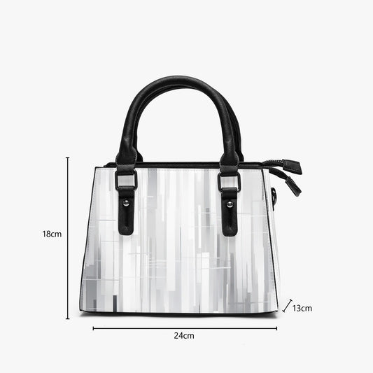 Multifunctional Handbag Gray and White Lines
