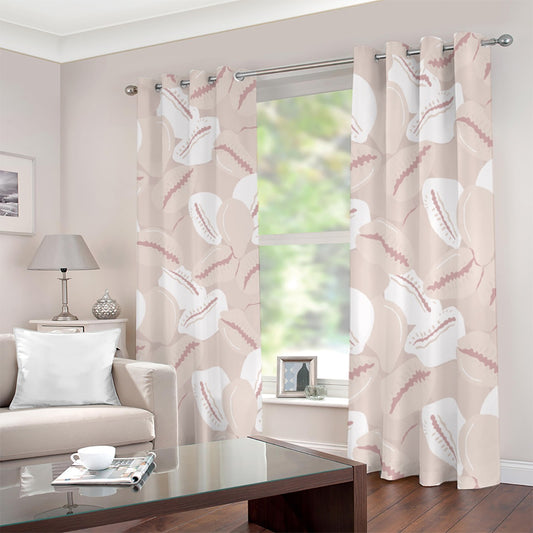 Blackout Grommet Curtains |White and Tan Print