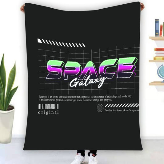 Single-Side Printing Flannel Blanket Space Galaxy