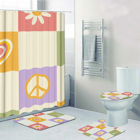 Four-piece Bathroom Peace Love Daisies