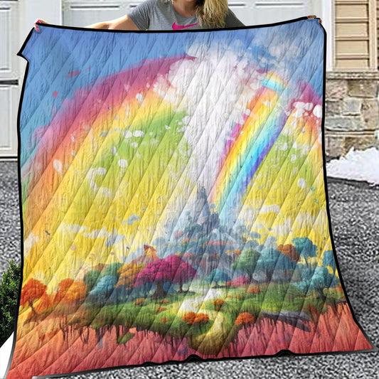 Lightweight & Breathable Quilt With Edge-wrapping Strips Rainbow Castle