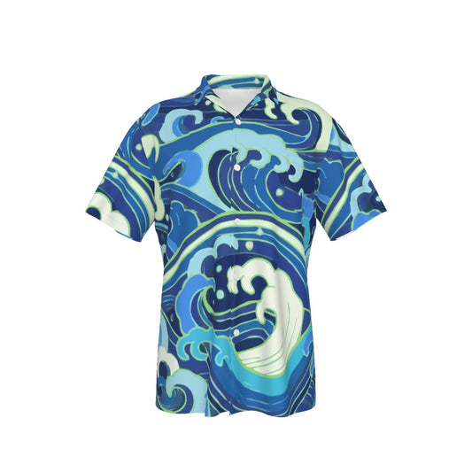 Men's Hawaiian Shirt With Pocket Catch a Wave
