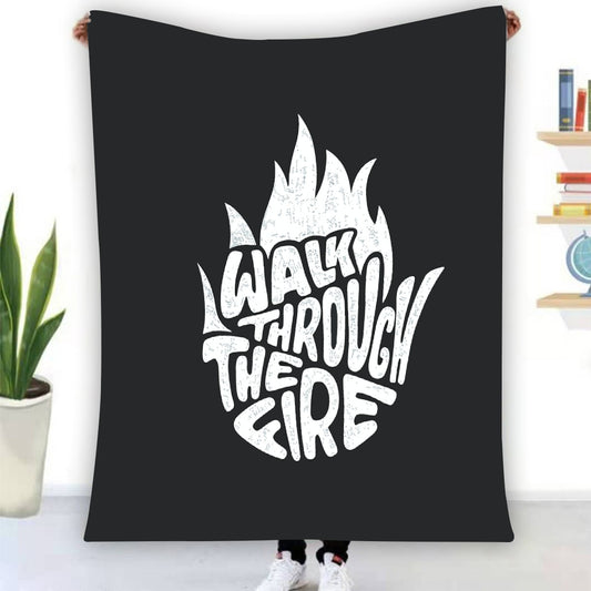 Single-Side Printing Flannel Blanket Walk through the Fire