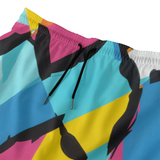 Men‘s Beach Shorts With Lining Multicolored