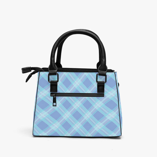 Multifunctional Handbag Blue Teal Plaid