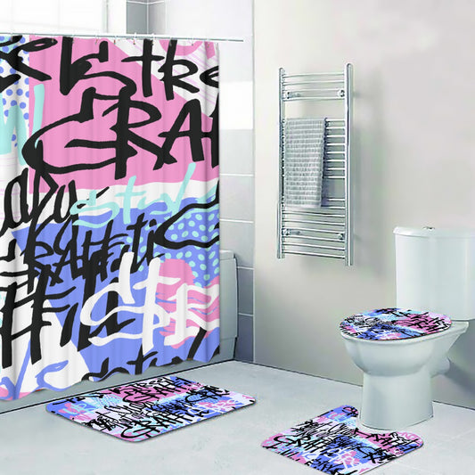 Four-piece Bathroom Modern Graffiti