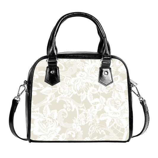 Handbag With Single Shoulder Strap White Floral