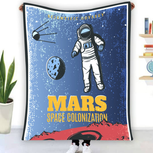 Single-Side Printing Flannel Blanket Mars Space Colonization