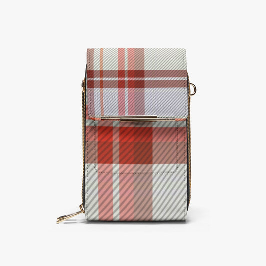 Mobile Phone Bag Red and White Tartan