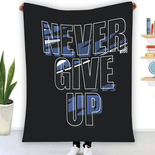 Single-Side Printing Flannel Blanket Never Give Up
