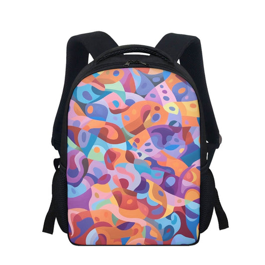 Student Backpack Orange Blue Abstract Art