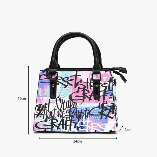 Multifunctional Handbag Graffiti on Pink Blue Teal