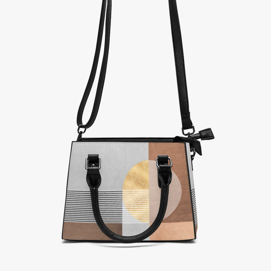 Multifunctional Handbag Brown and Gray Modern Art