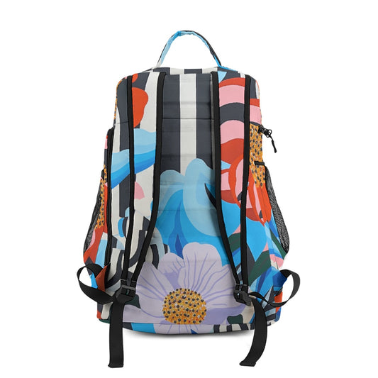 Multifunctional Backpack Bright Blue on Stripes
