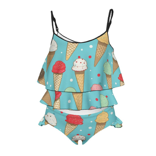 Kid's Swimsuit Waffle Cones on Blue
