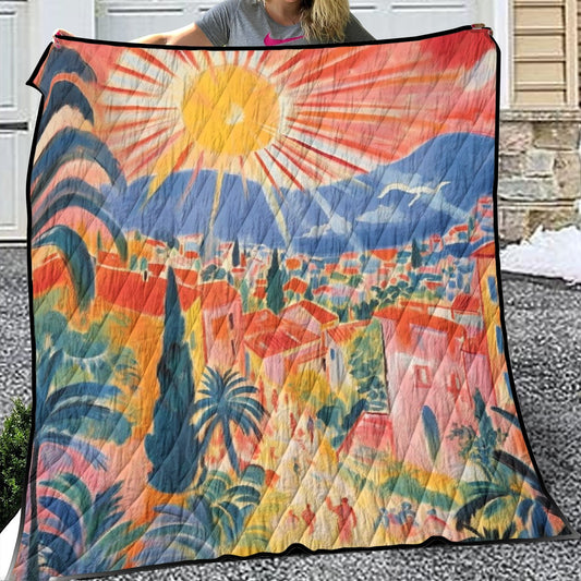 Lightweight & Breathable Quilt With Edge-wrapping Strips Tropical Morning