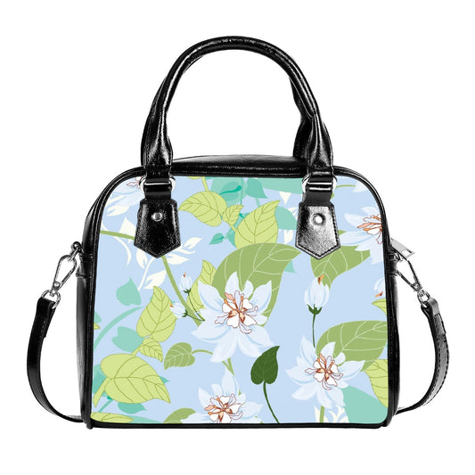 Handbag With Single Shoulder Strap Floral on Light Blue