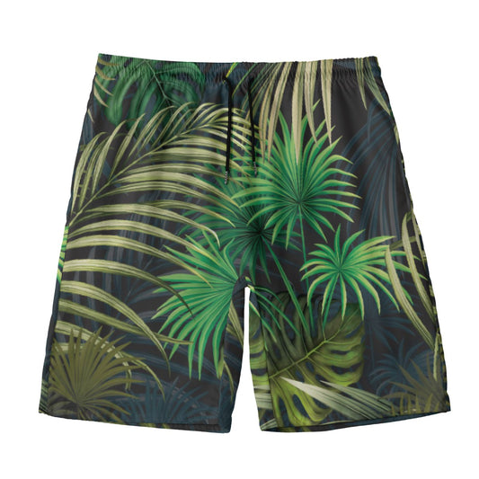Men‘s Beach Shorts With Lining Green Palm Fronds