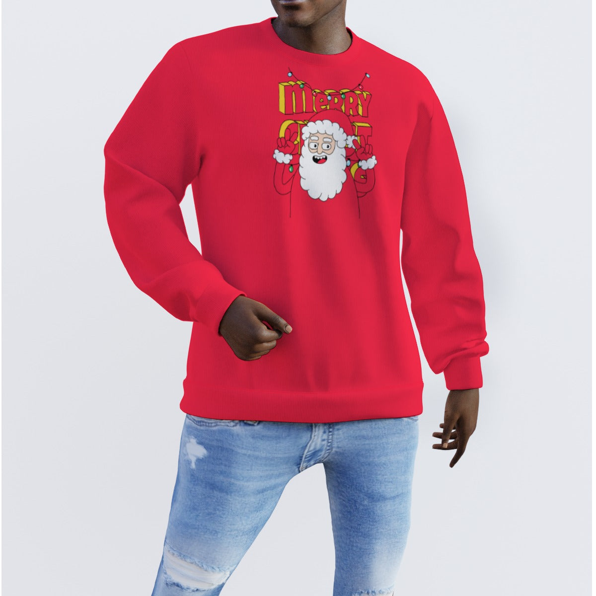 Men's Sweater  Santa Photo Bomb