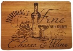 Everything's Fine when you have Cheese & Wine bamboo cutting board - 4RLives