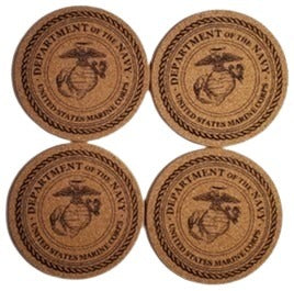Marine Corps Cork Coasters - 4RLives