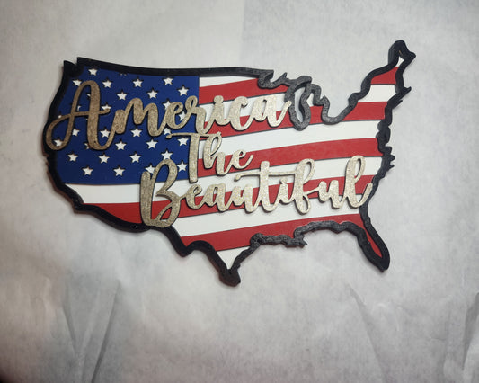 Layered America The Beautiful 3D Art