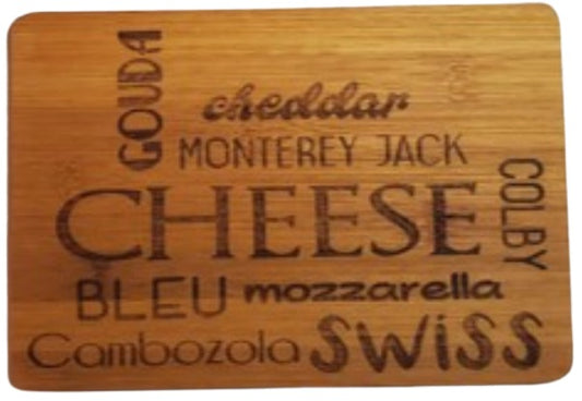 Cheese Names Bamboo Cutting Board - 4RLives
