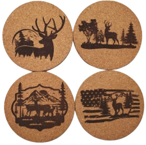 Deer Cork Coasters Set of 4 - 4RLives