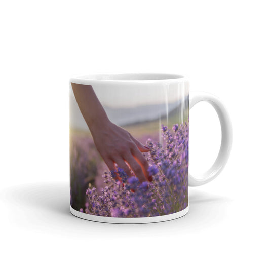 Lilac Fields White glossy mug - 4RLives